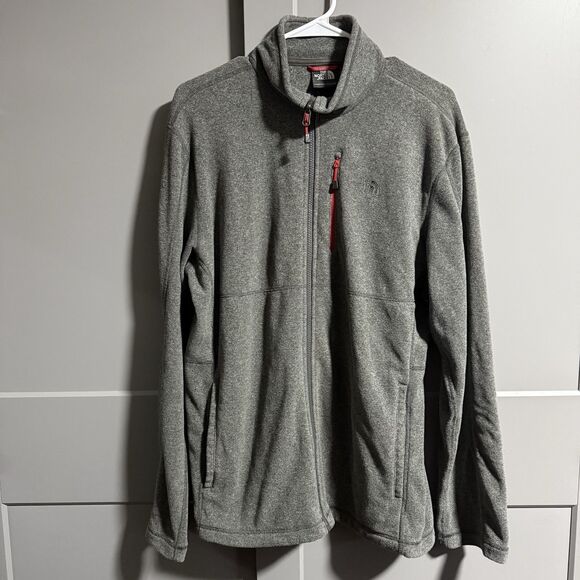The North Face Men Polartec Fleece Full Zip Mock Neck Jacket Gray Large - Picture 1 of 9